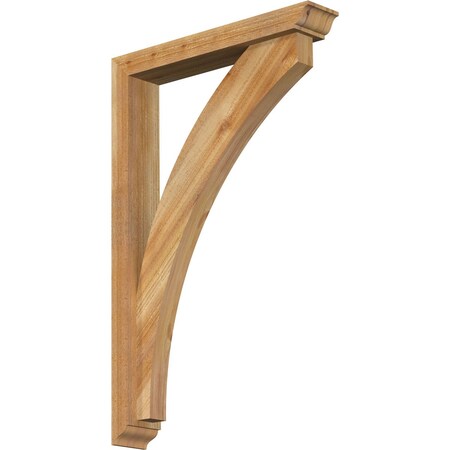 Ekena Millwork Thorton Traditional Rough Sawn Bracket w/ Offset Brace, Western Red Cedar, 4"W x 22"D x 34"H BKT0402X22X34THR01RWR